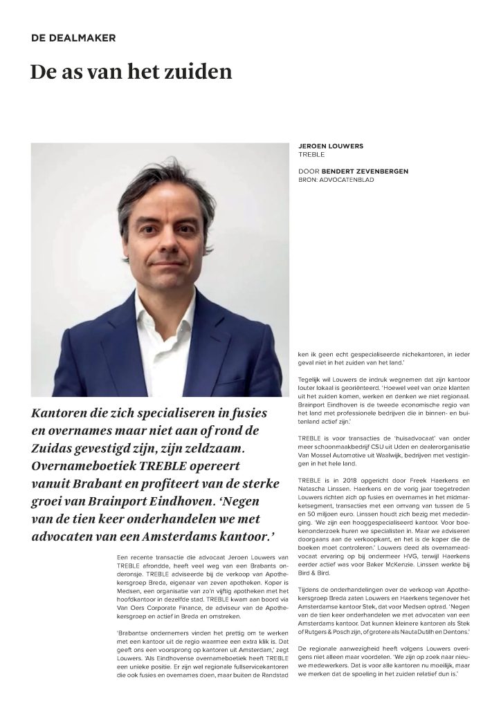 TREBLE in het FD én Advocatenblad